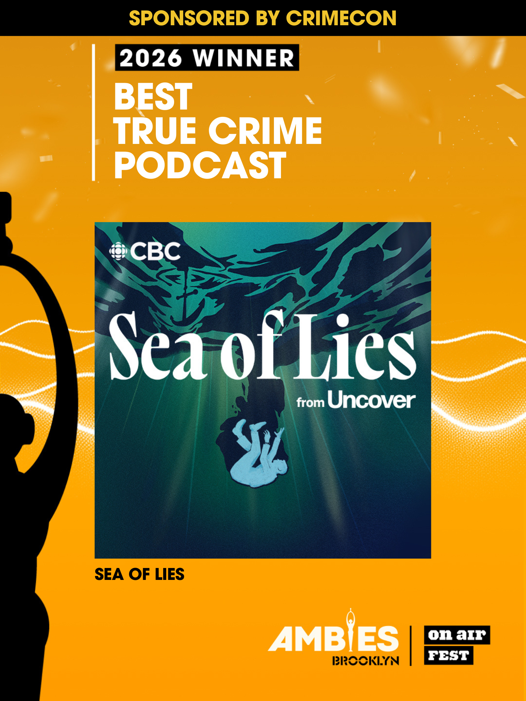 Sea of Lies wins Best True Crime at The Ambies 2026